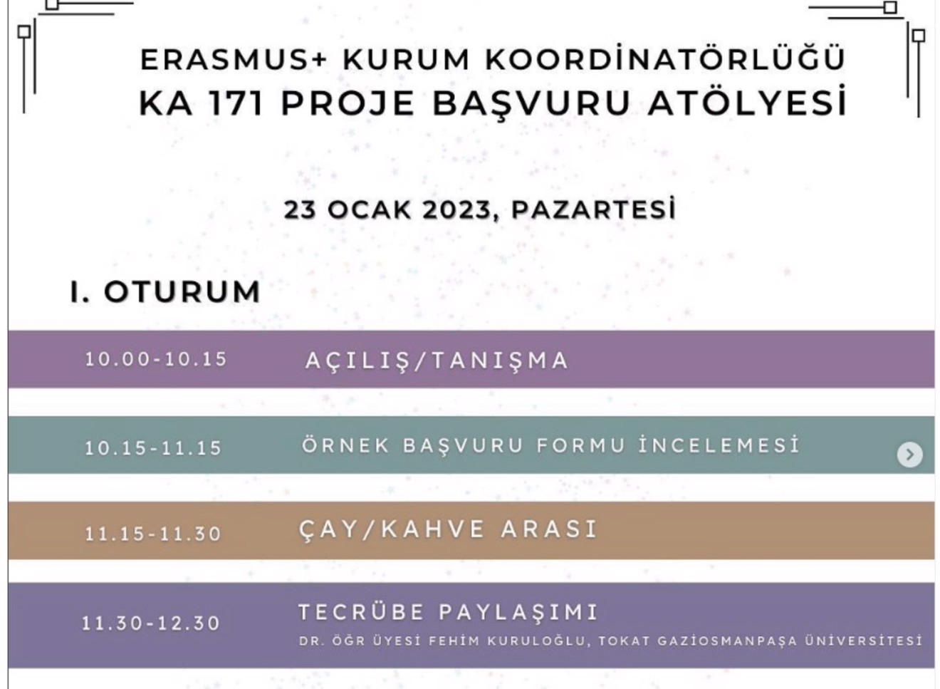 KA 171 Proje Başvuru Atölyesi